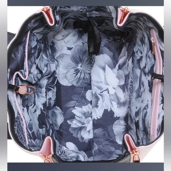 Ted Baker Crosshatch Leyah Shopper Tote bag Pink & Black - Picture 6 of 17